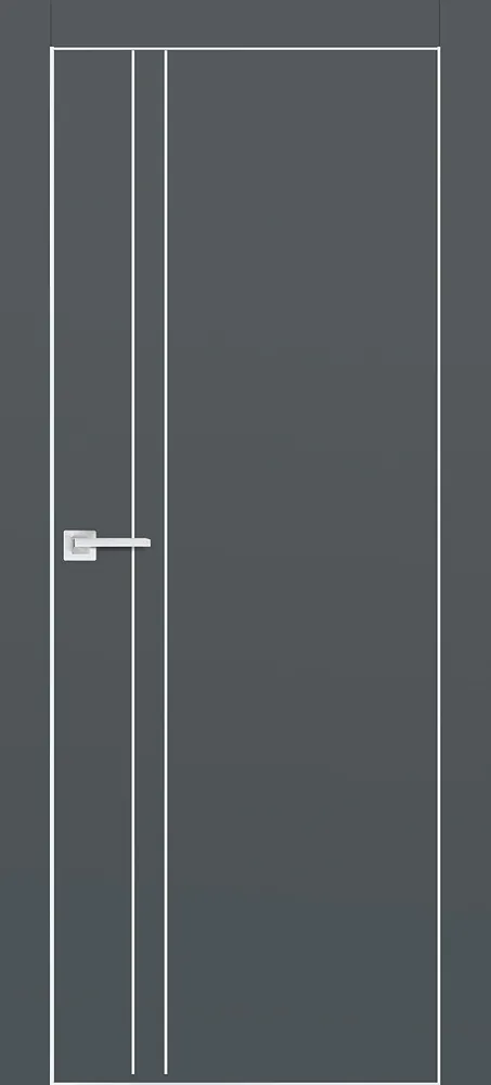 Фото Межкомнатная дверь PX-20  AL кромка с 4-х ст. Графит матовый